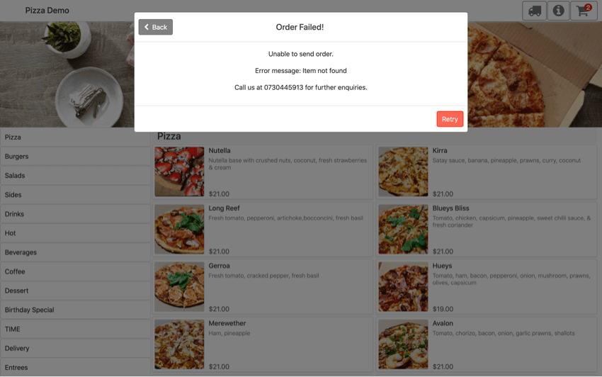 pos online ordering order failed
