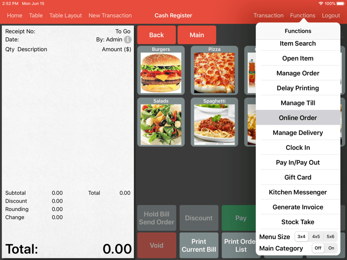 pos online ordering functions