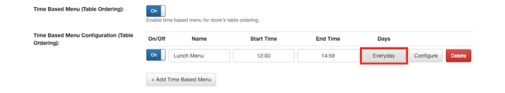 pos online ordering menu settings