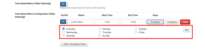 pos online ordering menu settings