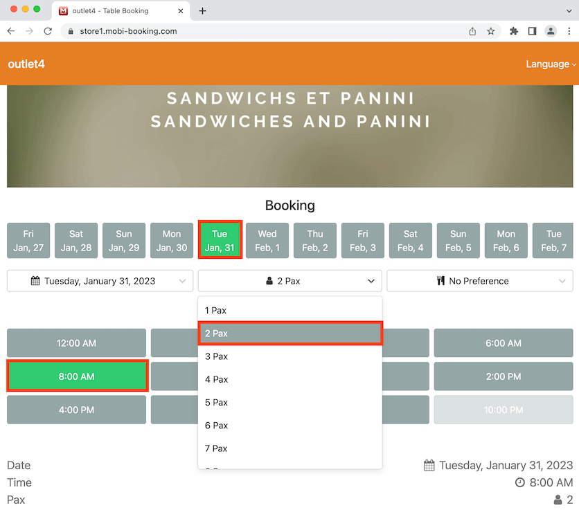 mobipos select date time pax