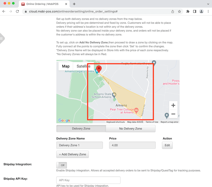 mobipos delivery zone map set