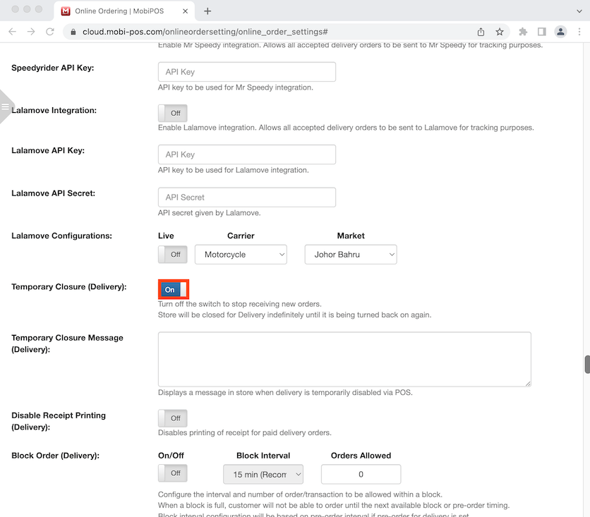 =mobipos delivery temporary closure