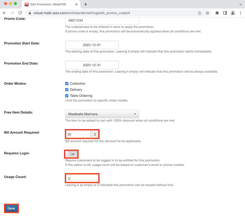 mobipos enter bill amount required