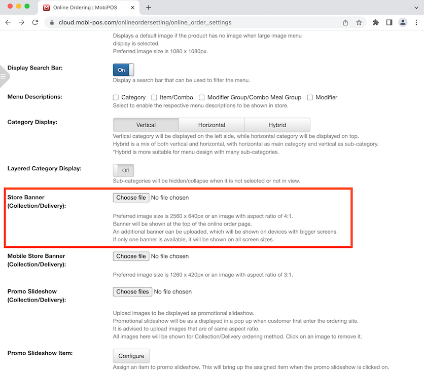 mobipos menu setup store banner