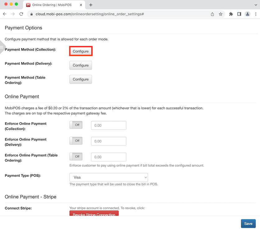 mobipos online ordering payment options