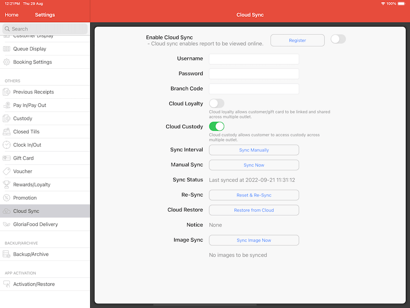 mobi pos cloud sync setup