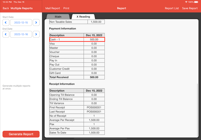 mobipos final payment cash