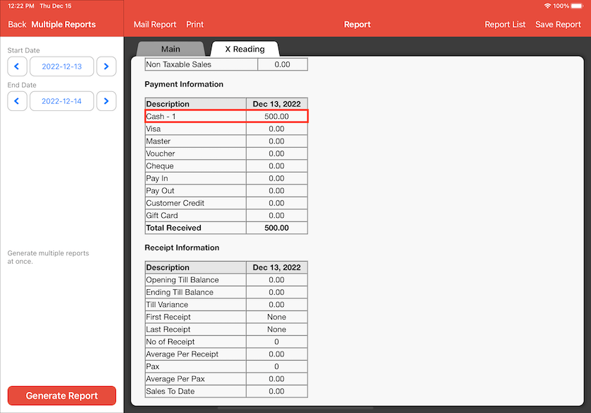 mobipos first partial payment cash