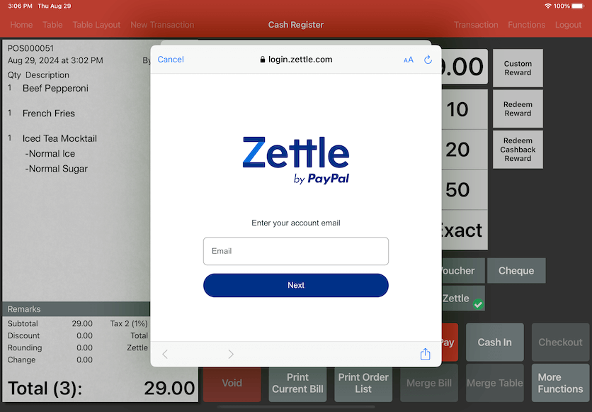 pos system zettle login