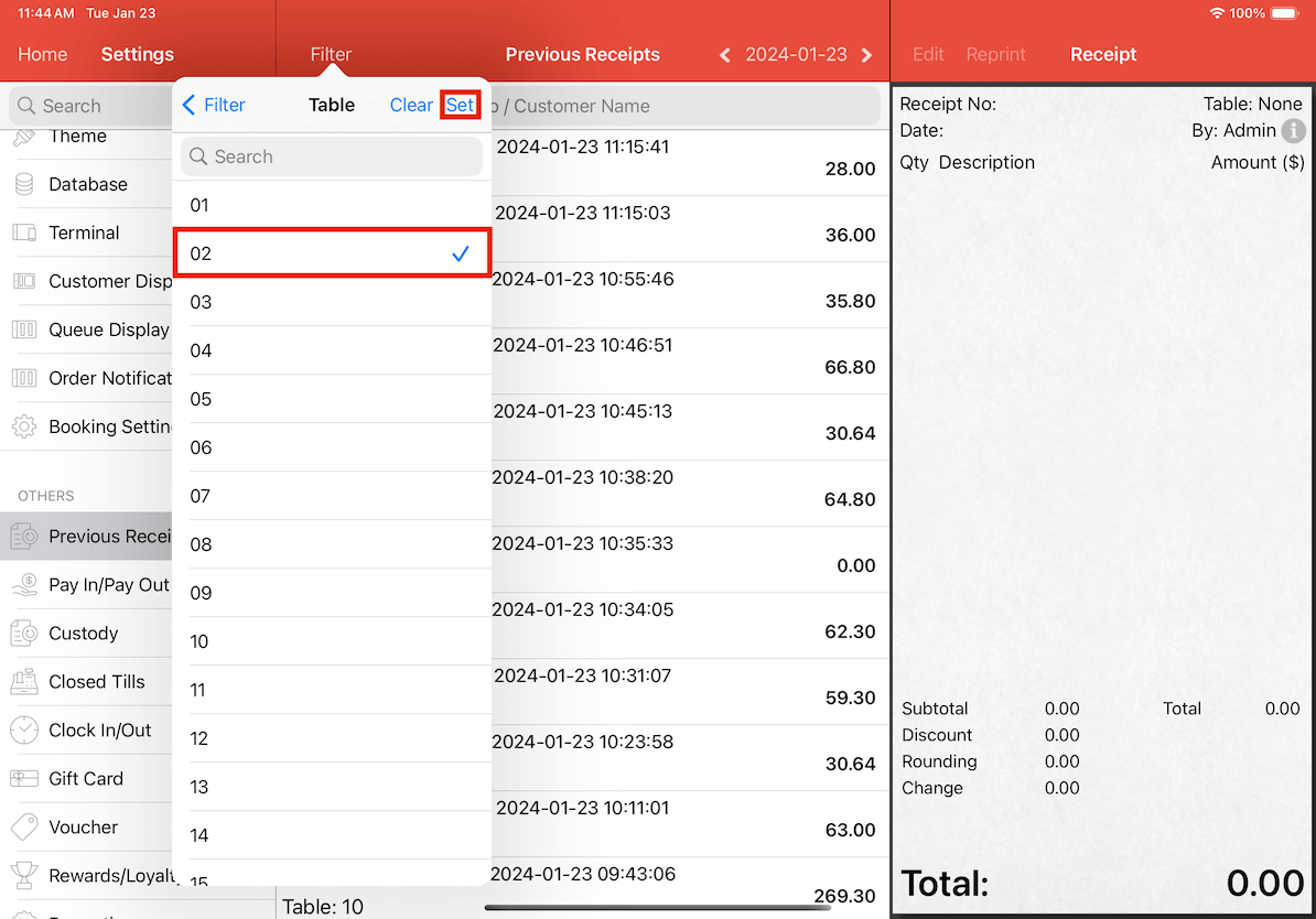 mobipos previous receipts example 3 filter details part 1