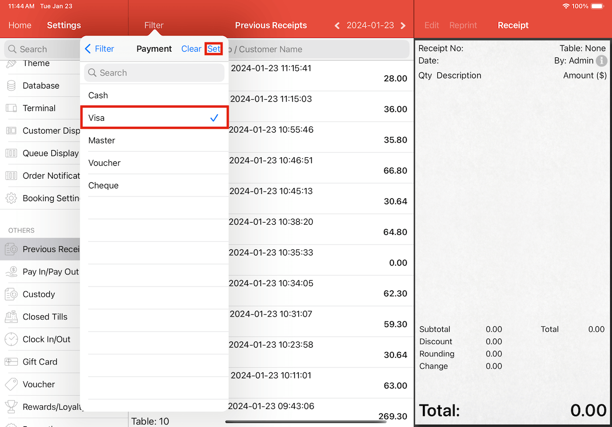 mobipos previous receipts example 3 filter details part 2