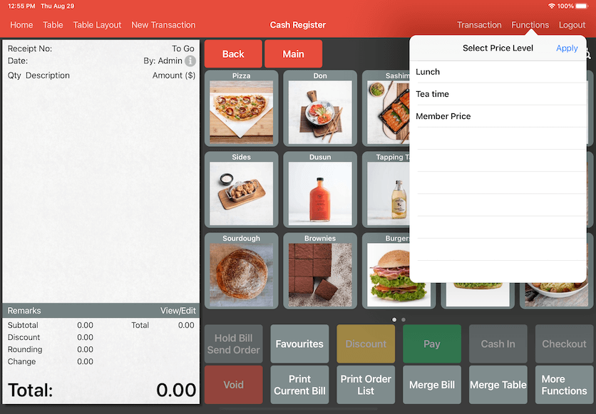 pos system overwrite price level