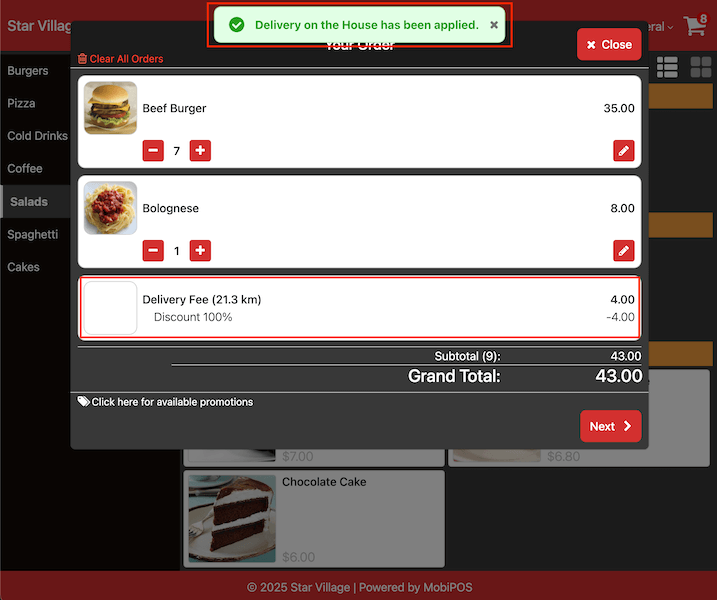 mobipos store success discount example