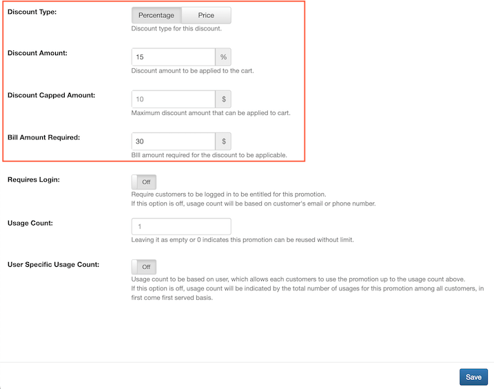 mobipos online ordering discount on cart configuration2