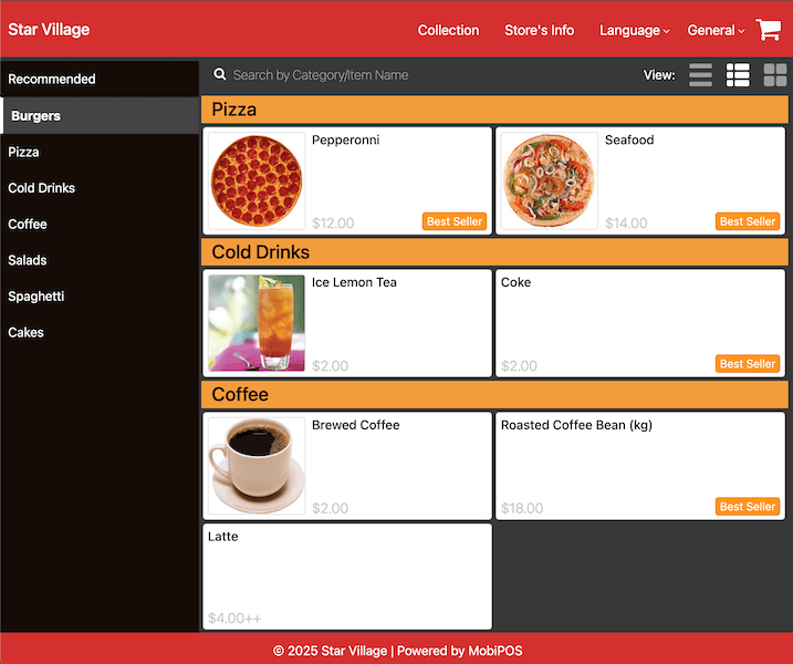 mobipos store interface