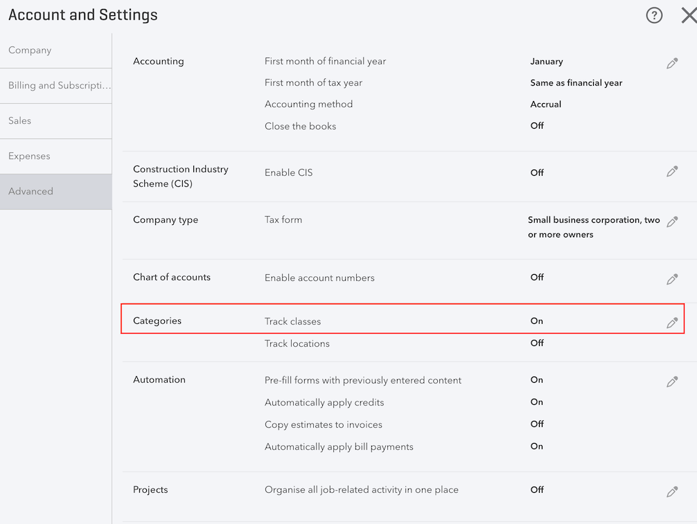 pos system QuickBooks account chart settings