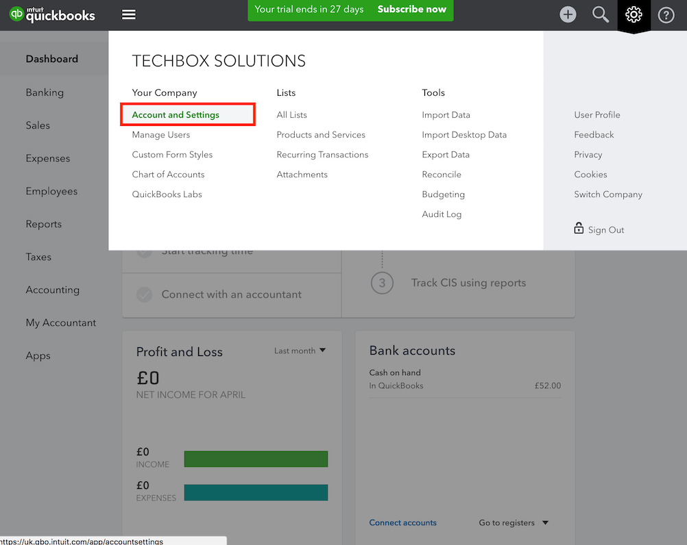 pos system QuickBooks settings