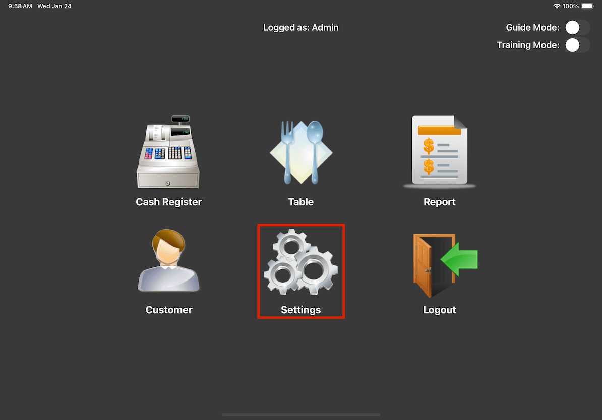 mobipos raw materials settings