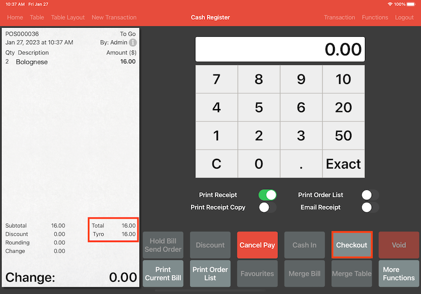 mobipos checkout tyro payment