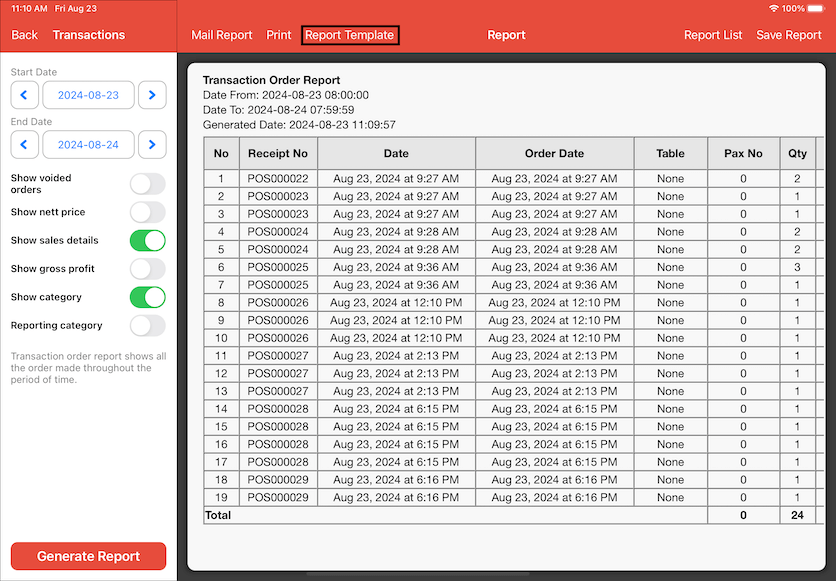 pos system report template