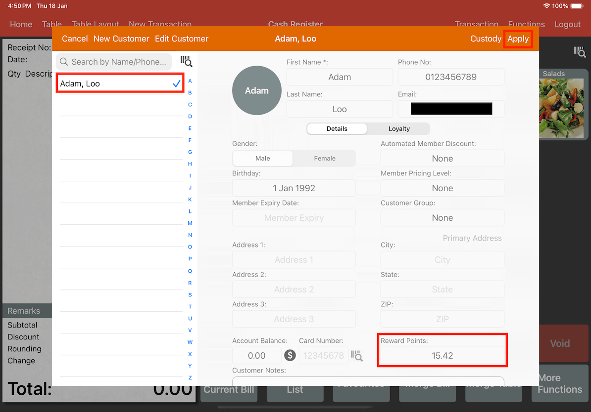 mobi-function view table availability