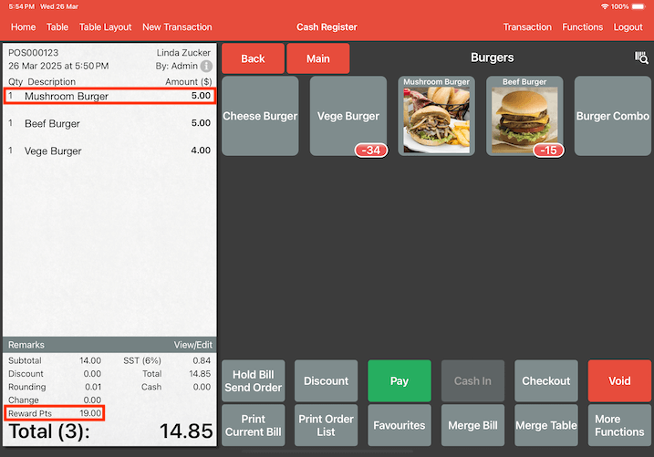 pos system multiple rewards calculation