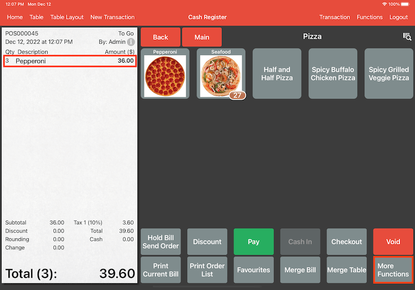 mobipos cash register more functions