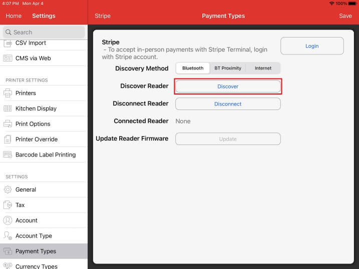 mobipos stripe discover reader