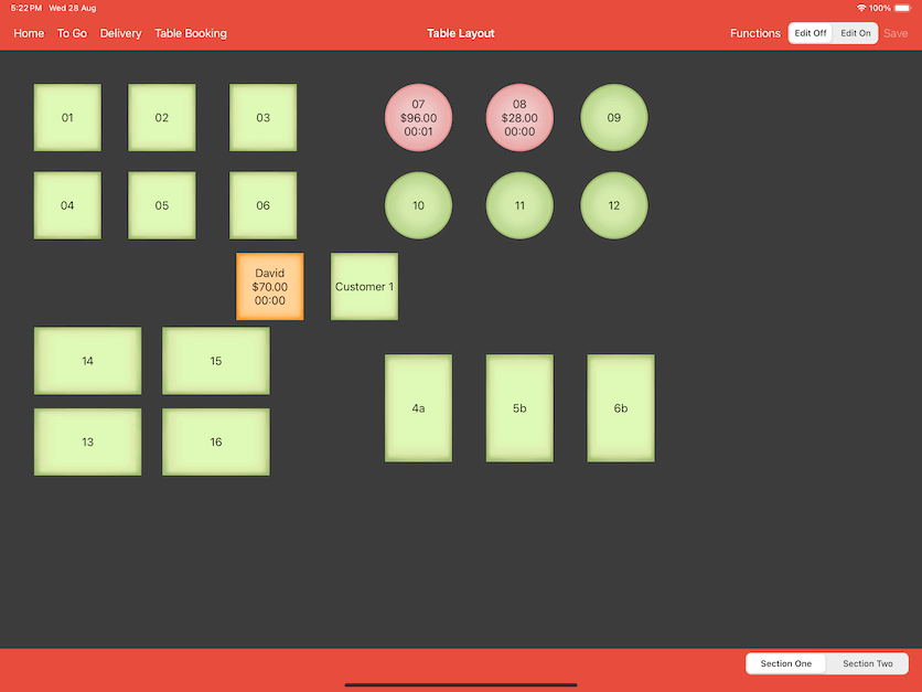 pos system before change table settings