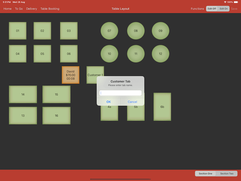 pos 
system customer tab insert customer name settings