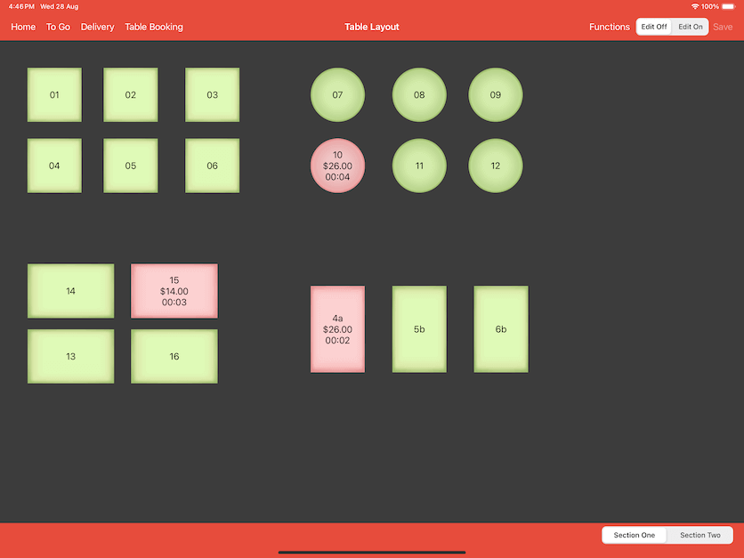 pos system table layout