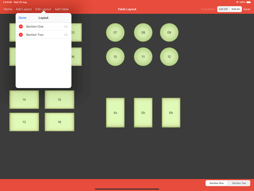 pos system edit layout delete layout settings