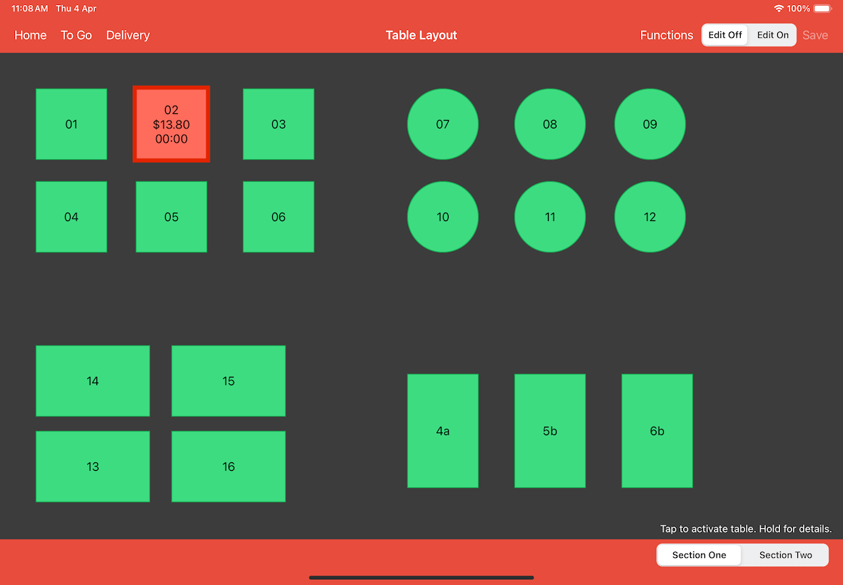 table status occupied