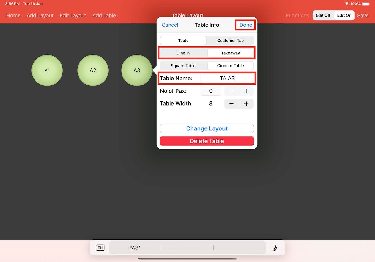 mobi-post table layout edit layout