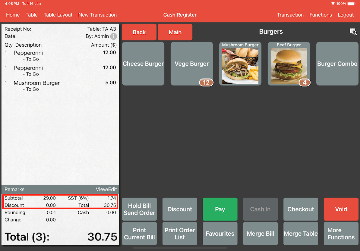 mobi-post tax for takeaway customers