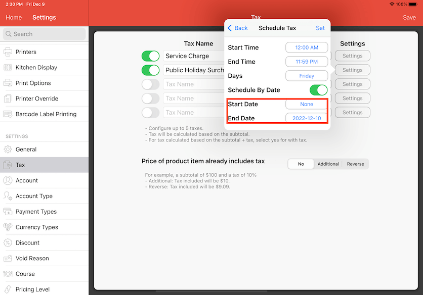 mobipos start date end date