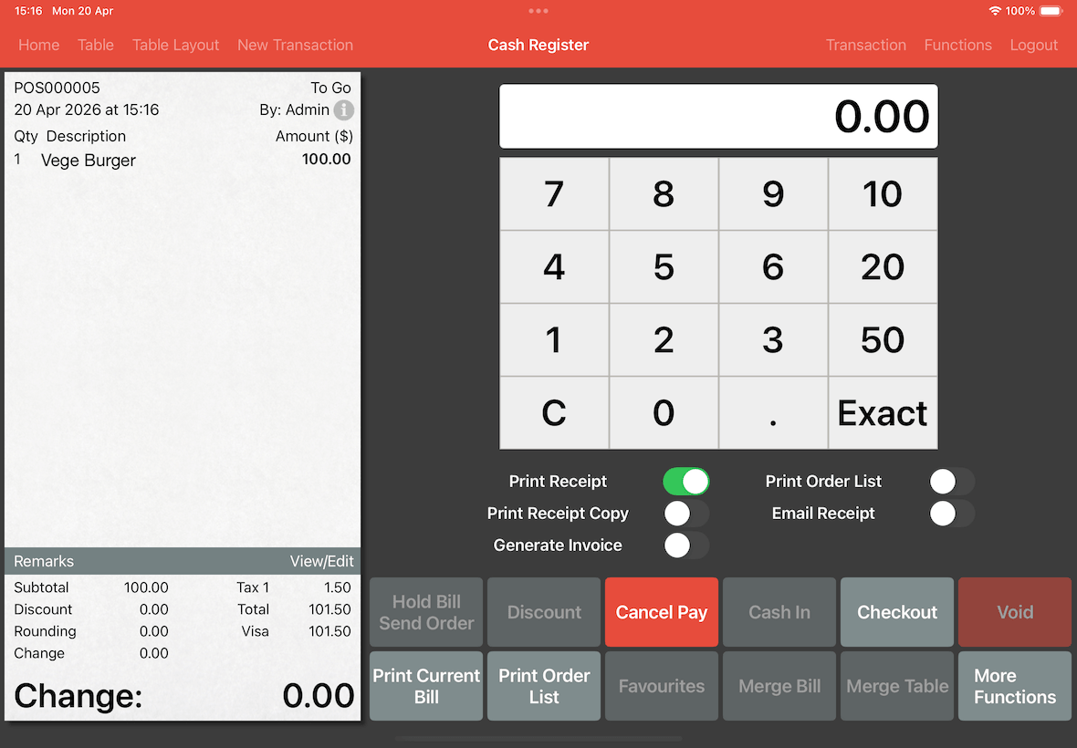 cash register page tax