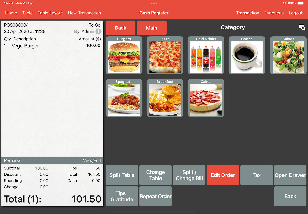 cash register page tips