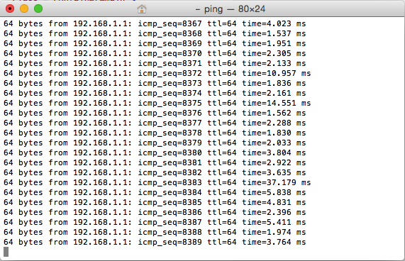 ping test stable connection