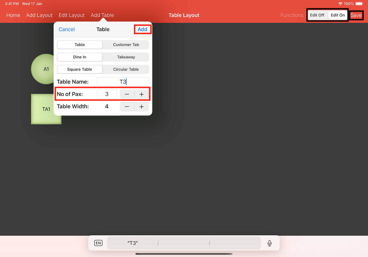 mobi-add new table for table pax