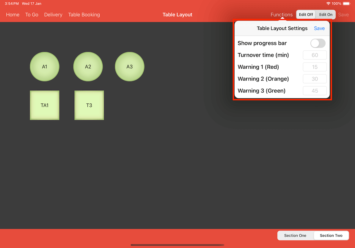 mobi-post turnover time settings