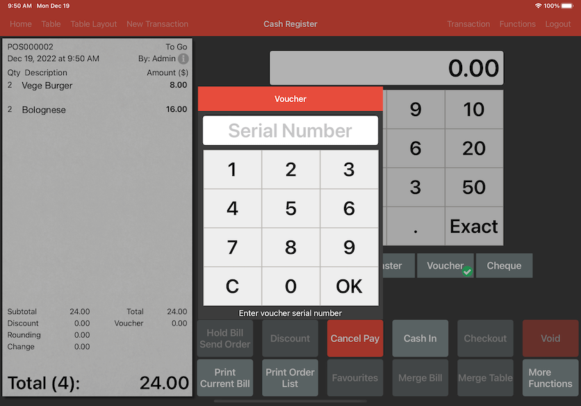 mobipos voucher keypad serial number