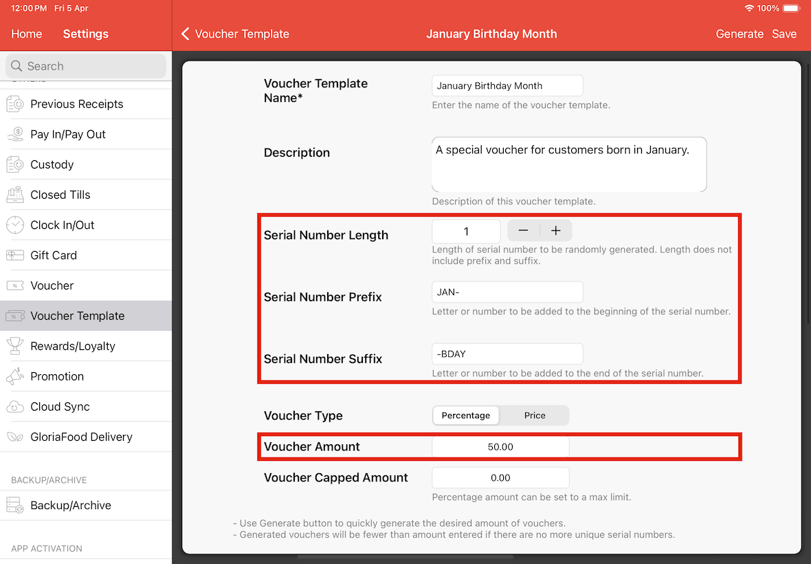 voucher template config